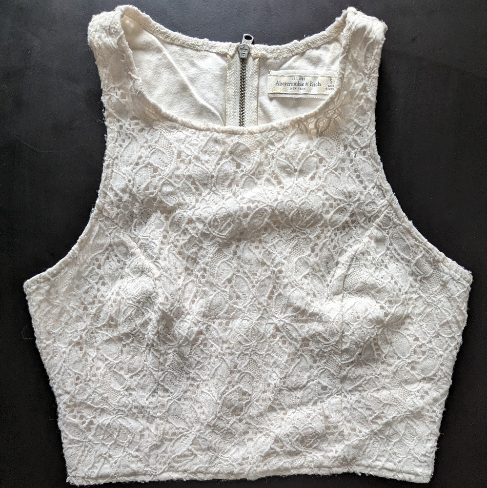 Abercrombie & Fitch Cropped Top - White